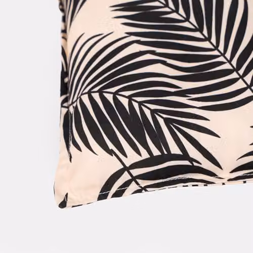 OHS 2 Seater Leaf Print Garden Bench Cushion, Waterproof Monochrome Outdoor Seat Pad, W: 110 cm, D: 40 cm – 3