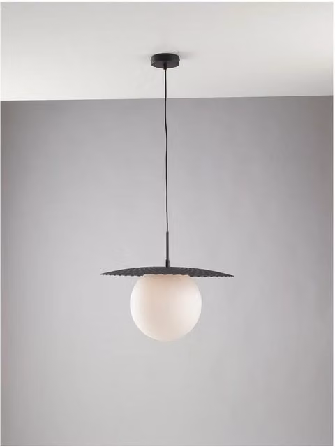 Netlighting Chaplin Globe Sphere Ceiling Pendant Light in Black with Transparent Glass and E27 Fitting
