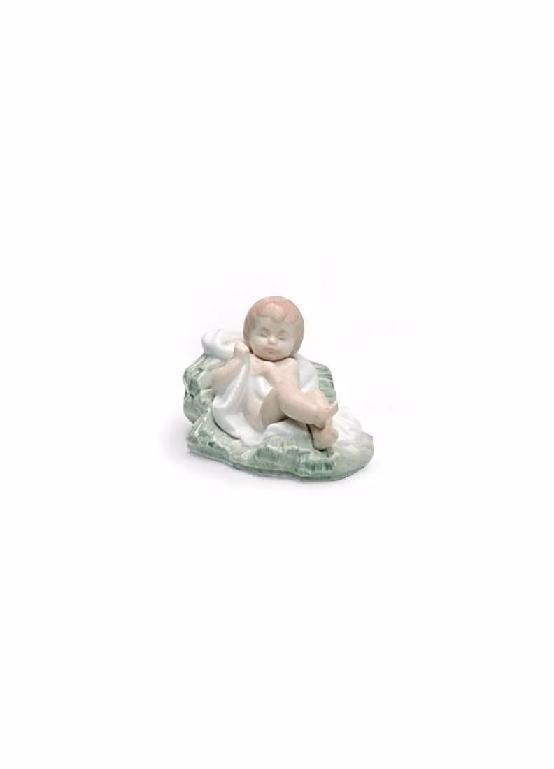Lladró Baby Jesus Nativity Figurine II White Porcelain Christmas Tabletop Decoration