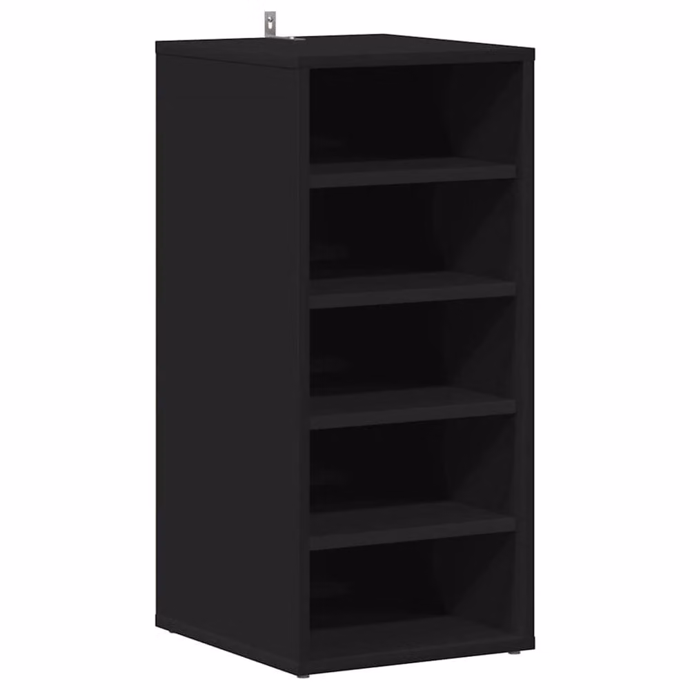 Berkfield Home Modern Black Wall Mounted Shoe Cabinet with Internal Flat Shelves, W/D/H: 35 x 35 x 70 cm – 3
