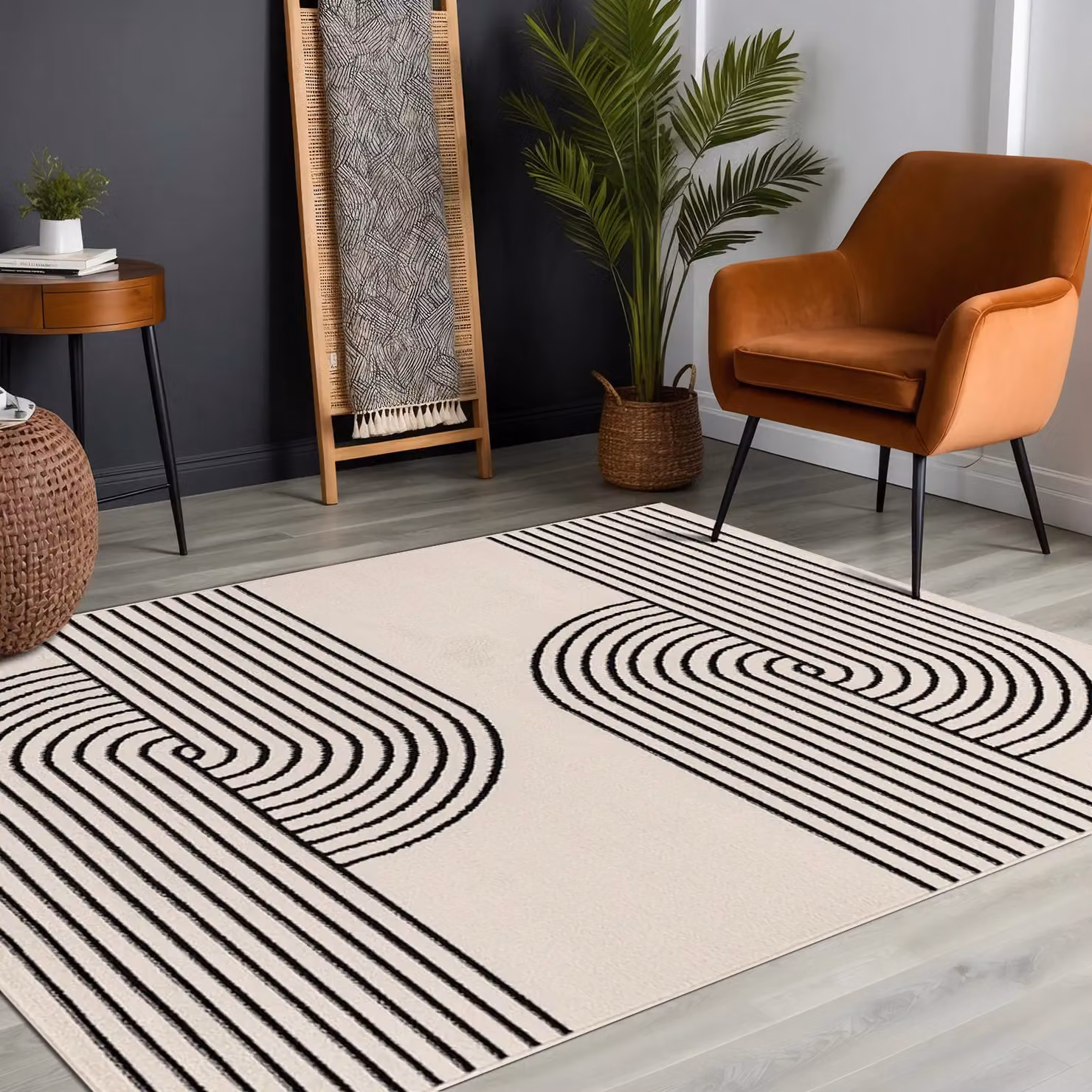 Livabliss Pisa Modern Geometric Rug in Beige, White and Black, W/D/H: 150 x 210 cm – 7