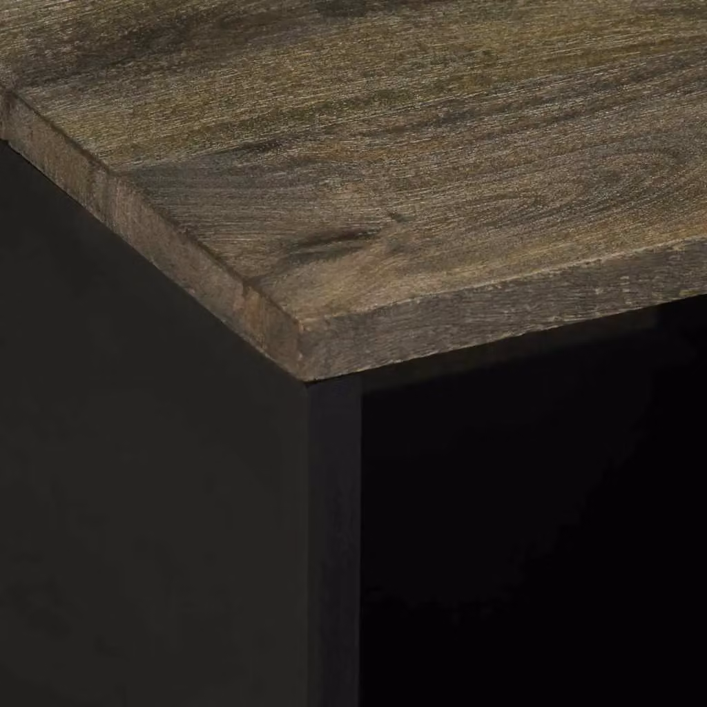 Berkfield Home Black Mango Wood Coffee Table W/D/H: 80 x 50 x 40 cm – 4