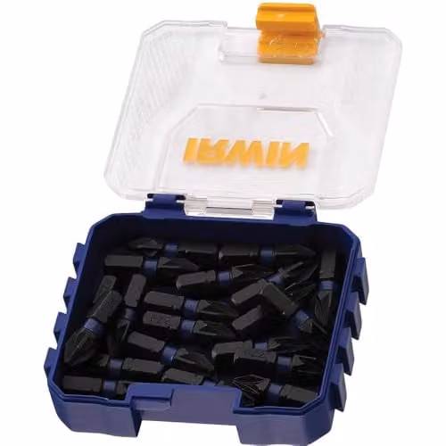 IRWIN Impact Pro Performance PZ2 Screwdriver Bits, 25mm, Pack of 20, Black and Multicolour – 1
