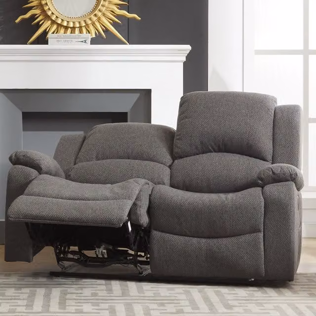 Artemis Home Marldon 2 Seat Electric Reclining Fabric Sofa in Grey