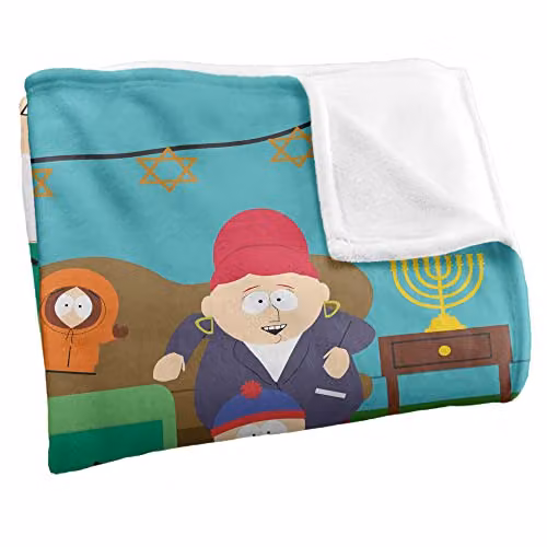 LOGOVISION South Park Kyle Hanukkah Super Soft Fleece Throw Blanket, Multicolour, W: 152 cm, D: 127 cm – 2