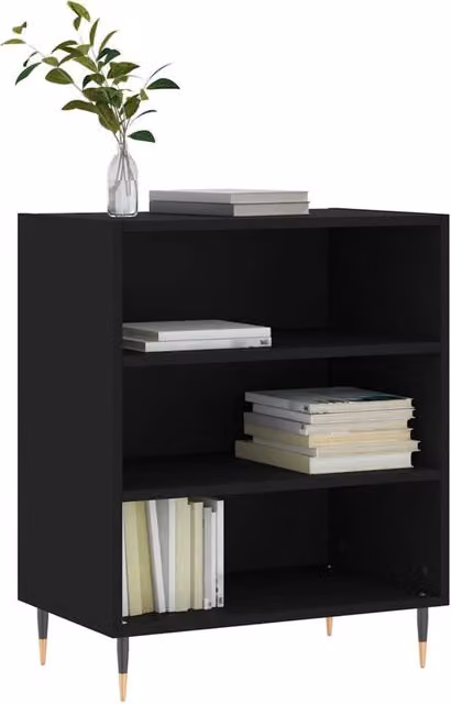 Berkfield Home Modern Black Sideboard in Matt Engineered Wood W/D/H: 57 x 35 x 70 cm – 1