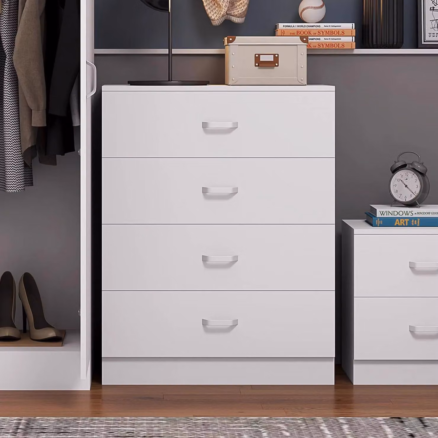 FWStyle White 4 Drawer Chest of Drawers with Metal Handles – 2