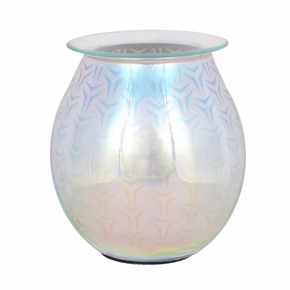 Uniqueful 3D Geometric Electric Oil Burner in Multicolour Glass