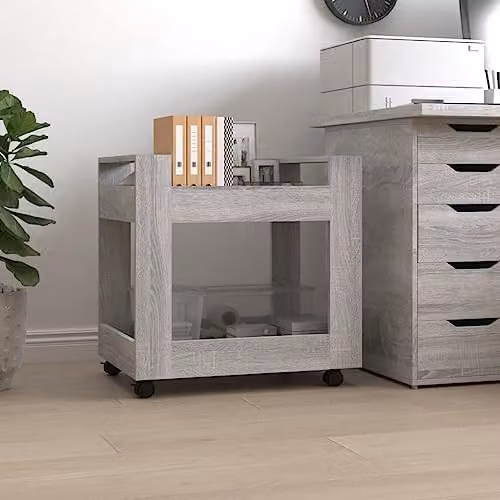 vidaXL Desk Trolley in Grey Sonoma, W/D/H: 60 x 45 x 60 cm – 2