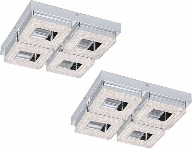 Loops 2 Pack Modern Chrome and Clear Crystal LED Ceiling and Wall Flush Lights