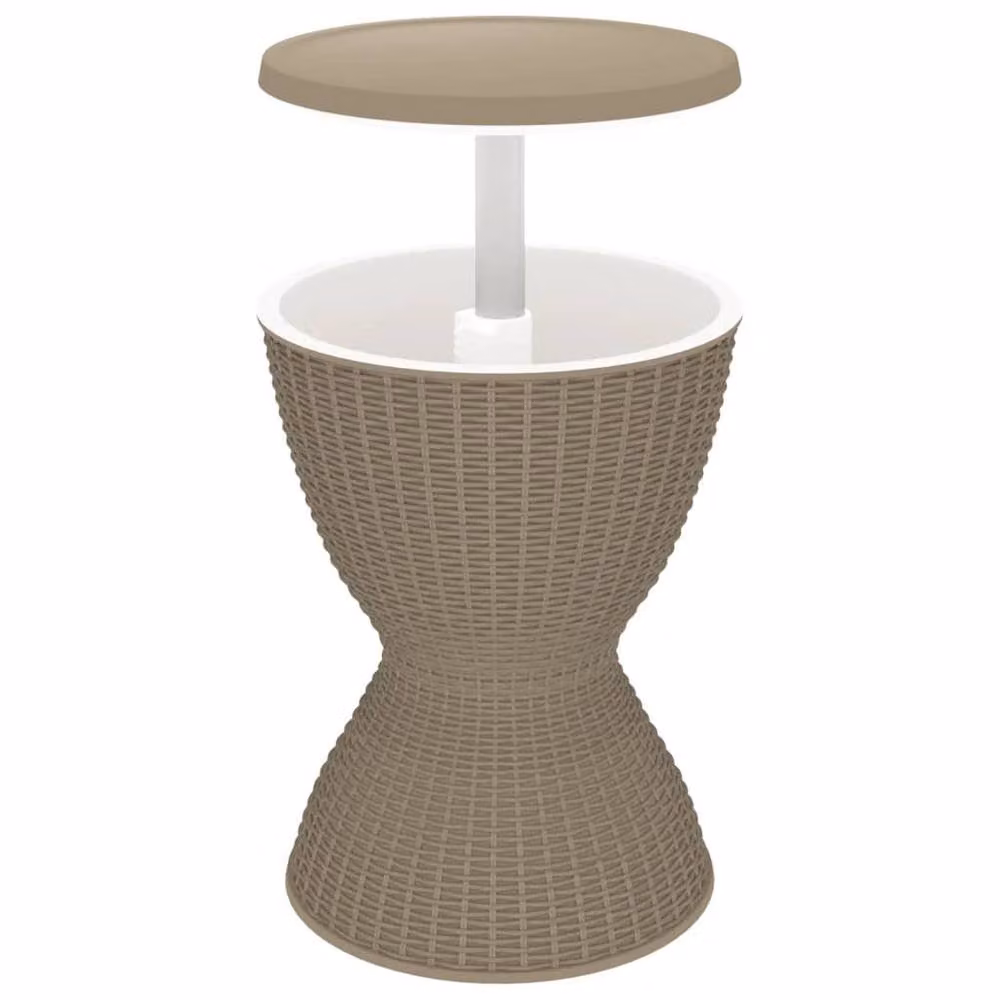 Berkfield Home 3-in-1 Ice Cooler Table in Matt Light Brown Polypropylene – 2