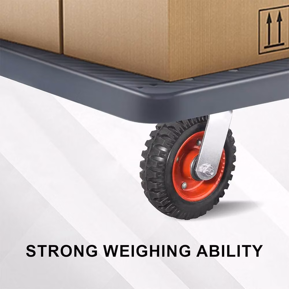 Hinsinc Heavy Duty Industrial Swivel Castor Wheel with Galvanised Steel Plate and Rubber Wheel, Diameter: 200 mm – 5