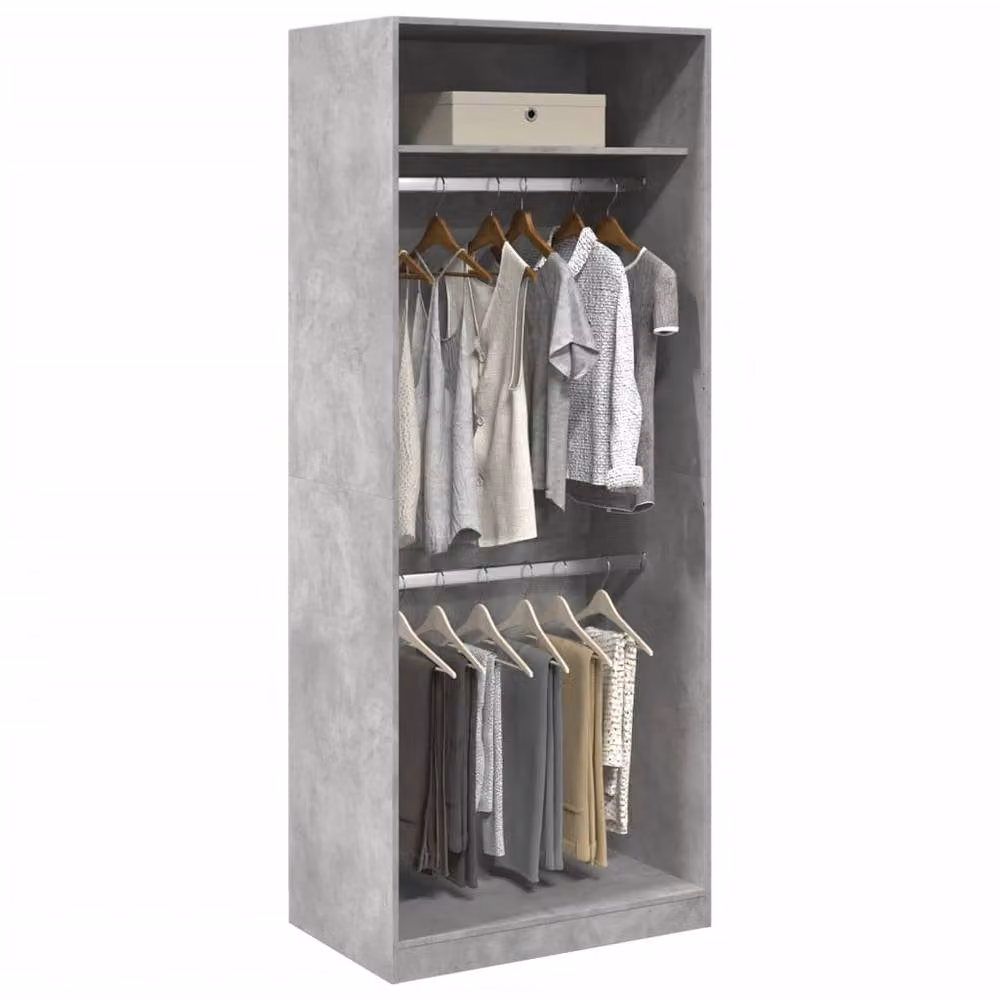 Berkfield Home Minimalist Wardrobe in Concrete Grey, W/D/H: 80 x 50 x 200 cm – 2