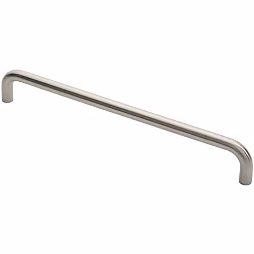 Loops Round D Bar Pull Handle in Brushed Silver Stainless Steel, Fixing Centres: 425 mm, Size: 444 x 19 mm