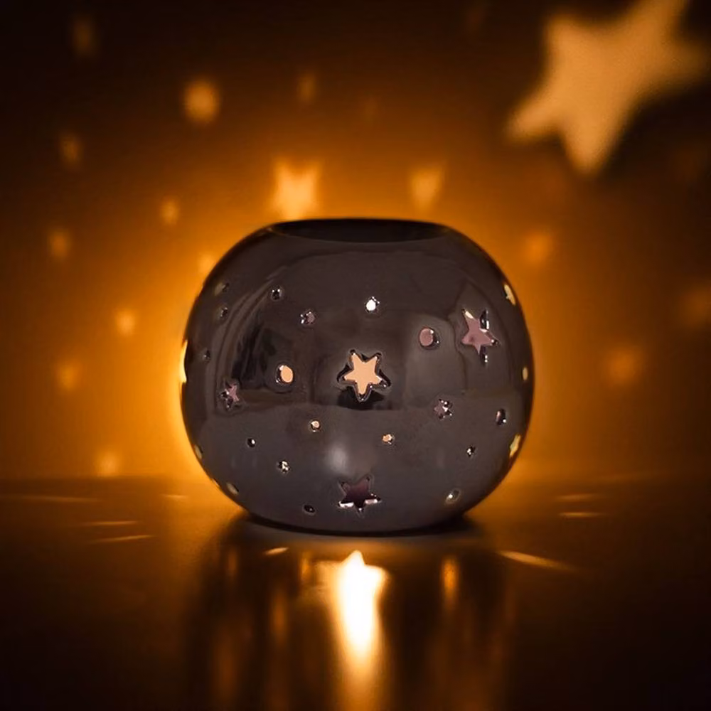 Uniqueful Purple Iridescent Star Glass Oil Burner and Wax Warmer for Tealights – 2