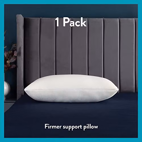 Slumberdown Memory Foam Pillow, Firm Support for Back and Side Sleepers, White, W: 64 cm, H: 38 cm – 2