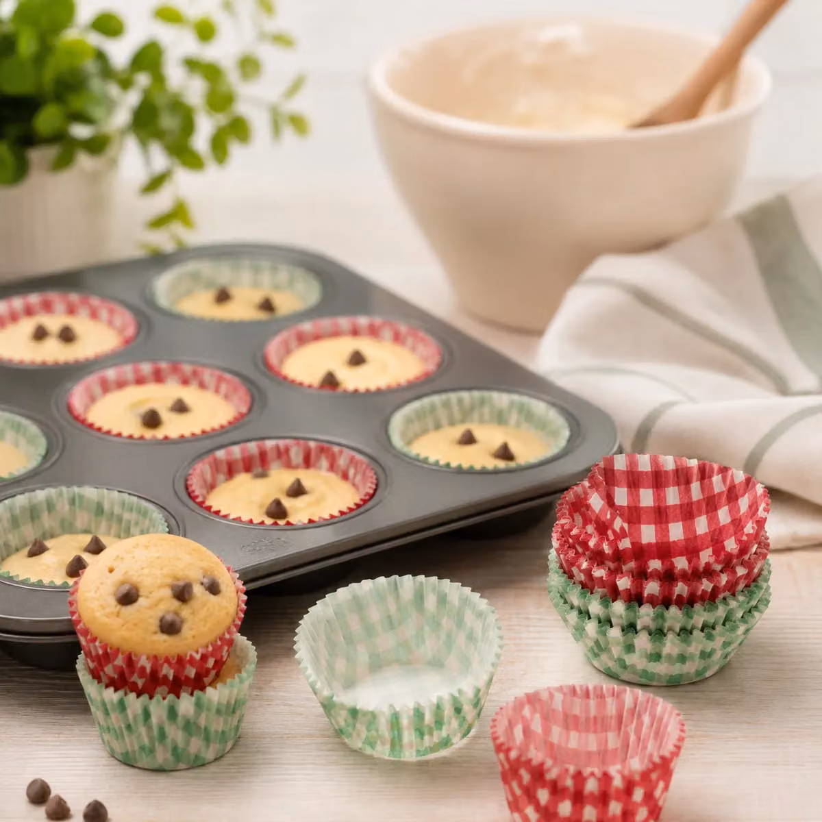 Orsina Gingham Mini Cupcake Cases, 100 Pieces, Multicolour – 3