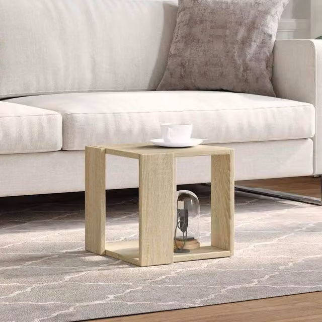Berkfield Home Decorative Sonoma Oak Coffee Table in Light Oak, W/D/H: 32 x 32 x 30 cm – 1