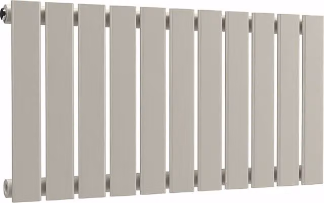 Lux Heat Single Flat Horizontal Steel Radiator in Dune Grey, H: 40 cm x W: 77 cm x D: 4 cm