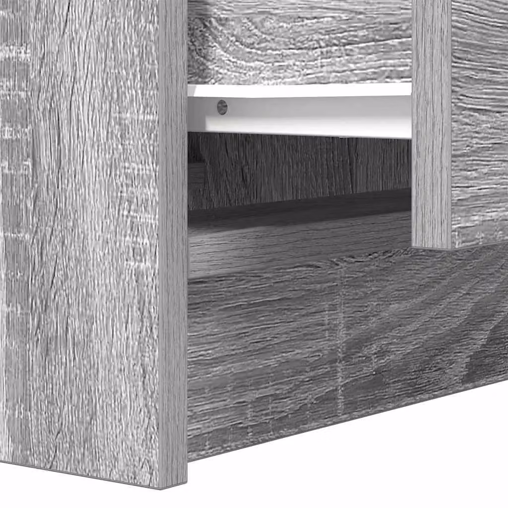 Berkfield Home Bedside Cabinet with 2 Drawers in Grey Sonoma, W/D/H: 38 x 34 x 80 cm – 4