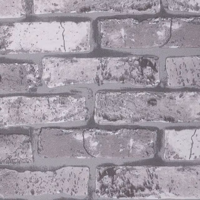 Livingandhome Grey 3D European Brick Stone Look Vinyl Wallpaper Roll