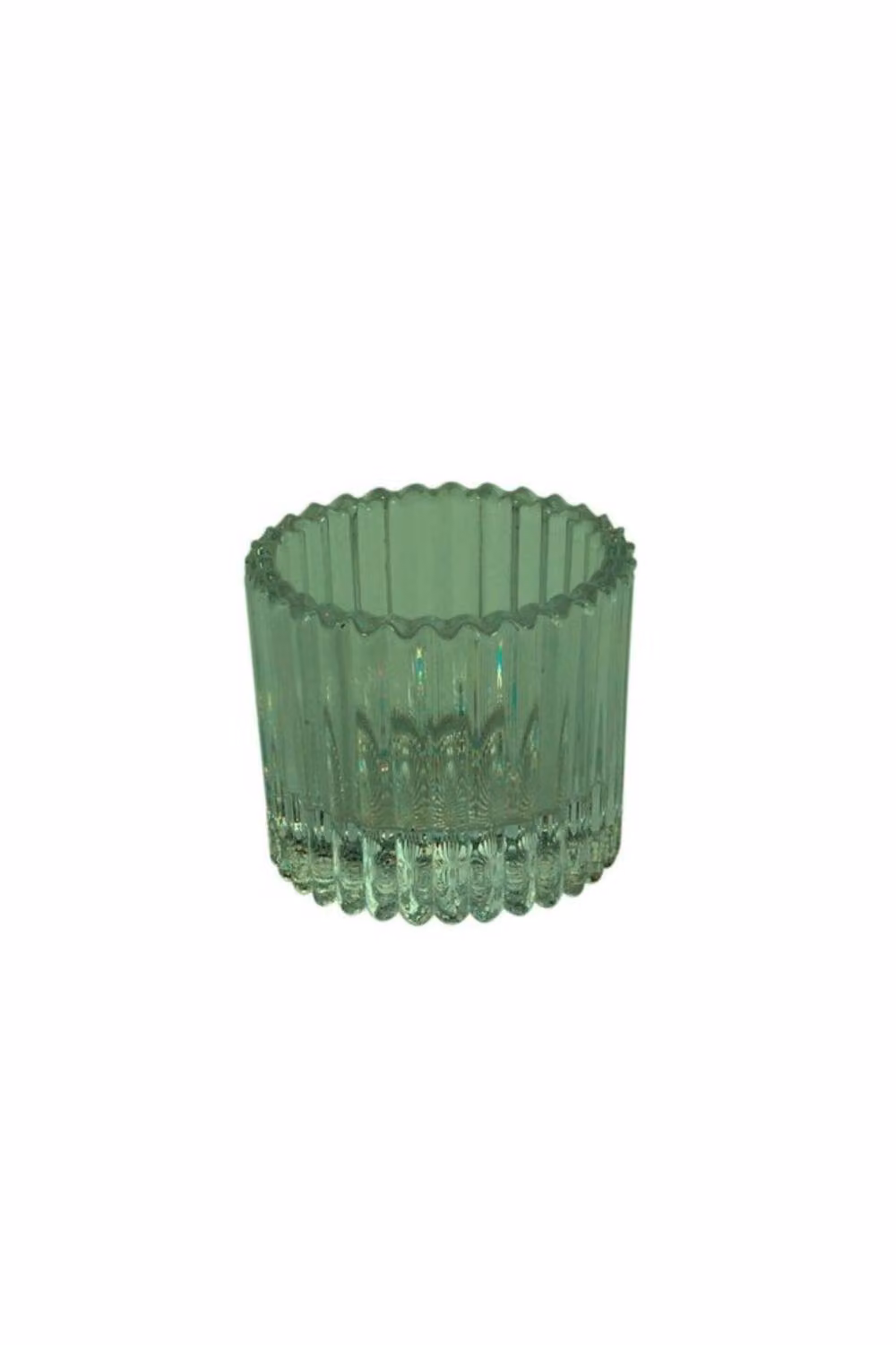 KDMD Green Harrison Ribbed Glass Tealight Holder, 10 Pack, Diameter: 4.5 cm – 2