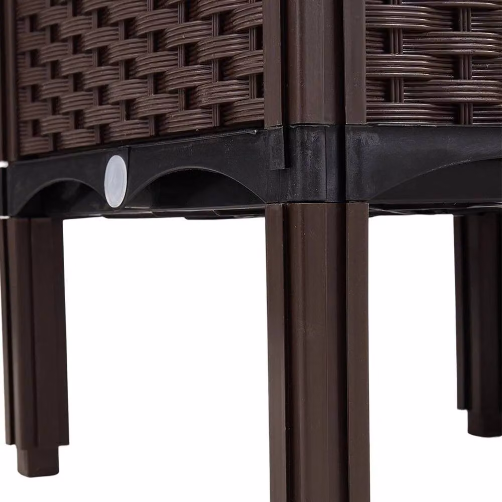 EONLION 3 Grid Large Raised Garden Bed Elevated Planter with Legs, Brown, W/D/H: 120 x 40 x 37 cm – 3
