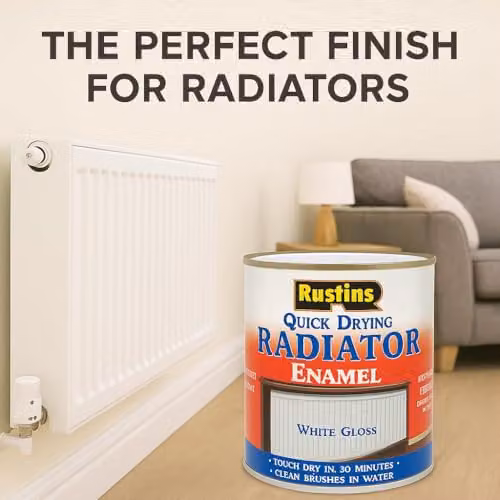 Rustins Quick Dry Radiator Enamel Paint Satin White 250ml – 2