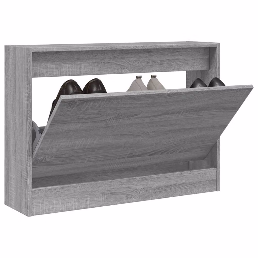 Berkfield Home Grey Sonoma Shoe Cabinet with Tilting Compartments, W/D/H: 80 x 21 x 57 cm – 2