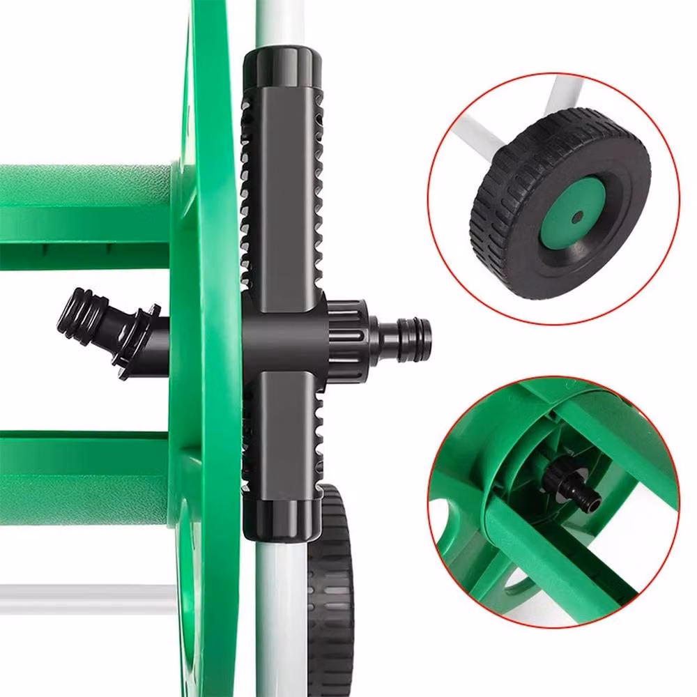 NESTLUNE Green Portable Garden Hose Reel Trolley with 50m Capacity – 5