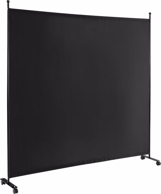 COSTWAY Single Panel Metal Room Divider Privacy Screen in Matt Black