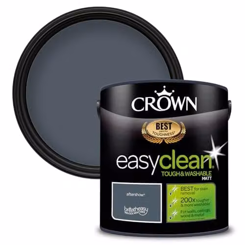 Crown EASYCLEAN Blue Matt Emulsion Wall Paint, 2.5L – 1