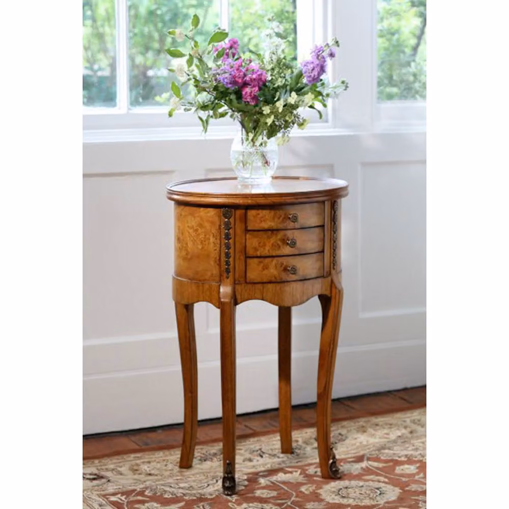 Lock Stock and Barrel Furniture Ltd Hampton Side Table in Brown Walnut Wood Finish, W: 46 cm, D: 36 cm, H: 73 cm – 3