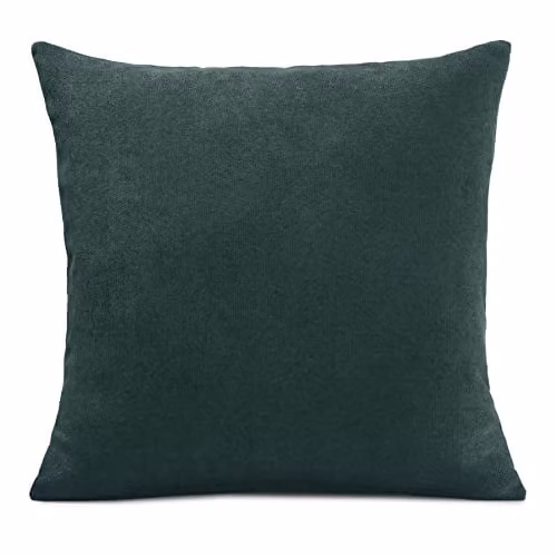 Luxury Living Green Velvet Chenille Square Cushion, W/D/H: 45 x 45 x 45 cm