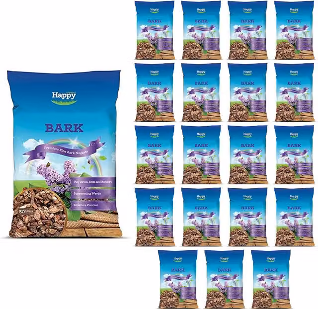 Happy People Happy Medium Brown Decorative Chip Bark Mulch 50 l