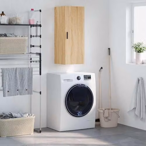 vidaXL Wall Mounted Cabinet in Brown, W/D/H: 34.5 x 34.5 x 90 cm – 2