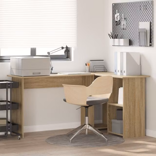 Berkfield Home Sonoma Oak Computer Desk in Brown
