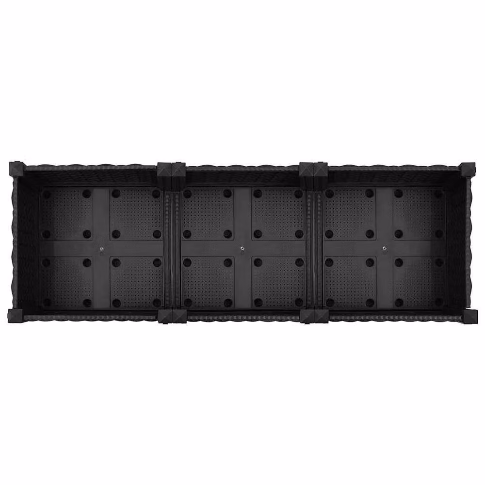 Berkfield Home Raised Bed in Black Plastic, W/D/H: 120 x 40 x 71 cm – 3