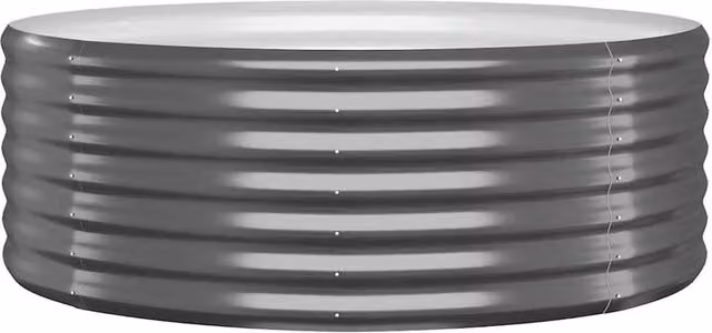 Berkfield Home Garden Powder-coated Steel Raised Bed in Anthracite, W/D/H: 100 x 100 x 36 cm – 1