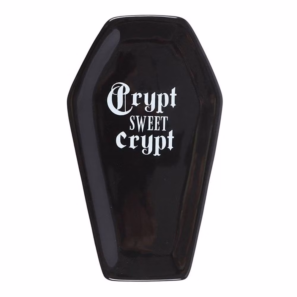 Uniqueful Crypt Sweet Crypt Coffin Ceramic Trinket Tray in Black – 3