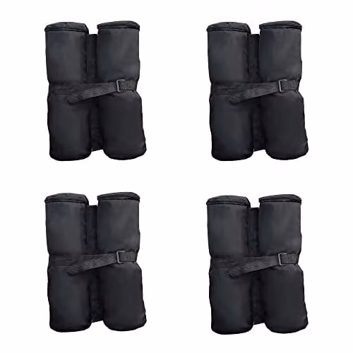 Outsunny Heavy Duty Gazebo Weight Sand Bags in Black, 4 x 15 kg Polyester Leg Weights for Marquee Tents, Canopies and Parasols – 2