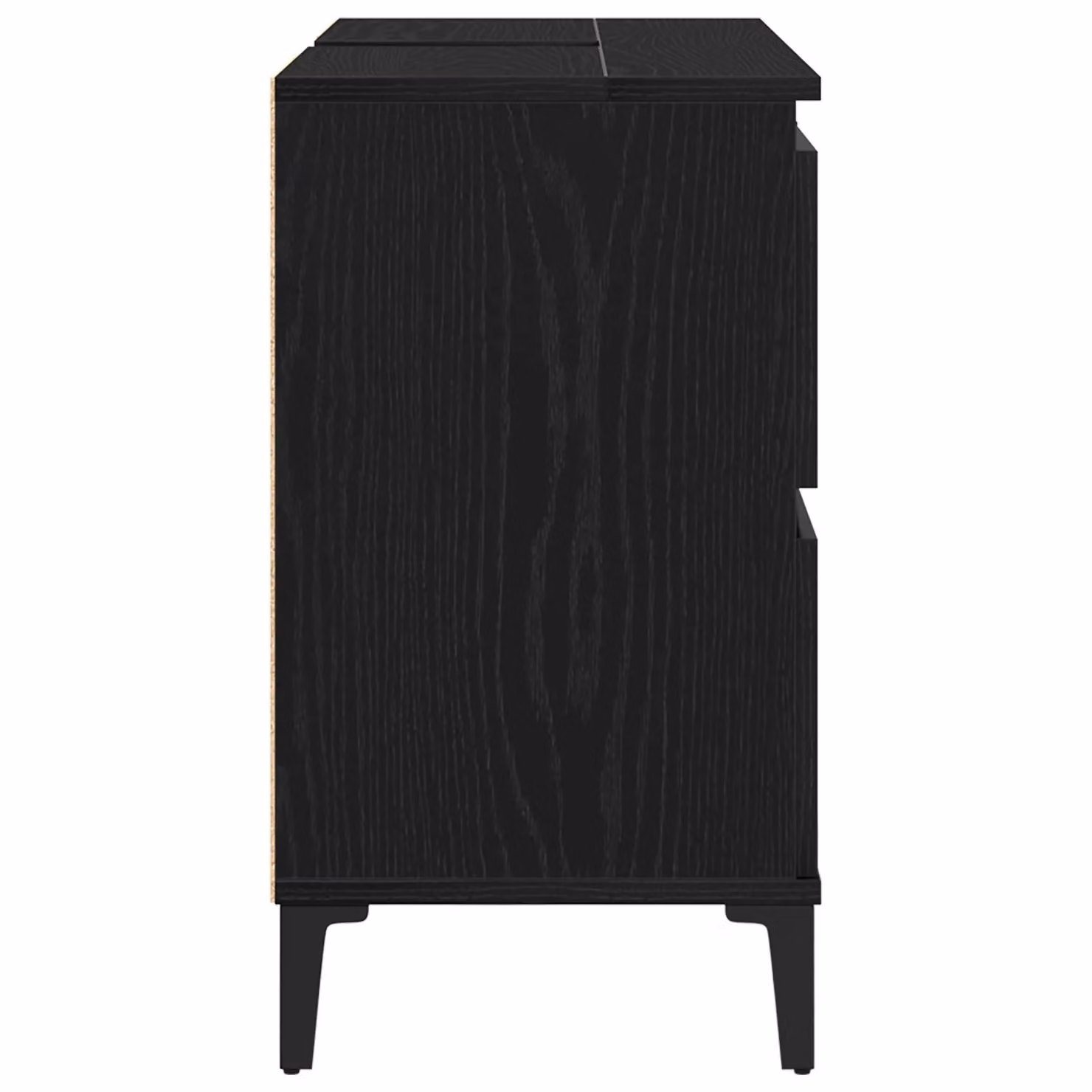 Berkfield Home Modern Black Oak Bathroom Sink Cabinet with Hinged Doors and Drawers, W/D/H: 80 x 33 x 60 cm – 3