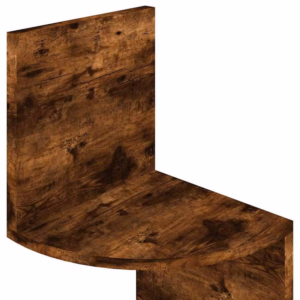 Berkfield Home Wall Mounted Corner Shelf in Smoked Oak Brown, W/D/H: 19 x 19 x 123 cm – 4