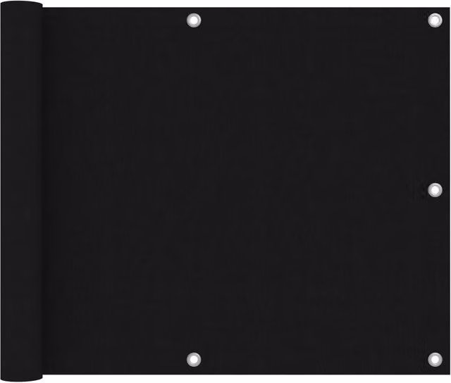 Berkfield Home Balcony Screen in Black Oxford Fabric, W: 75 cm, L: 500 cm