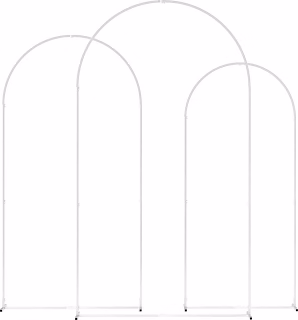 Outsunny Metal Wedding Arch and Balloon Stand Set, White – 1