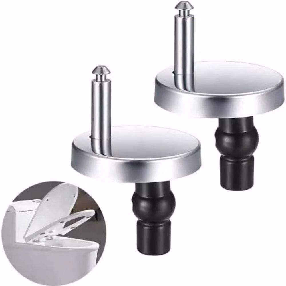 Marco Paul 2-Piece Replacement Toilet Seat Mounting Set in Silver – 2