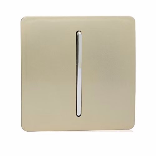 Trendi 1 Gang 2 Way Artistic Modern Glossy 10 Amp Rocker Tactile Light Switch in Gold