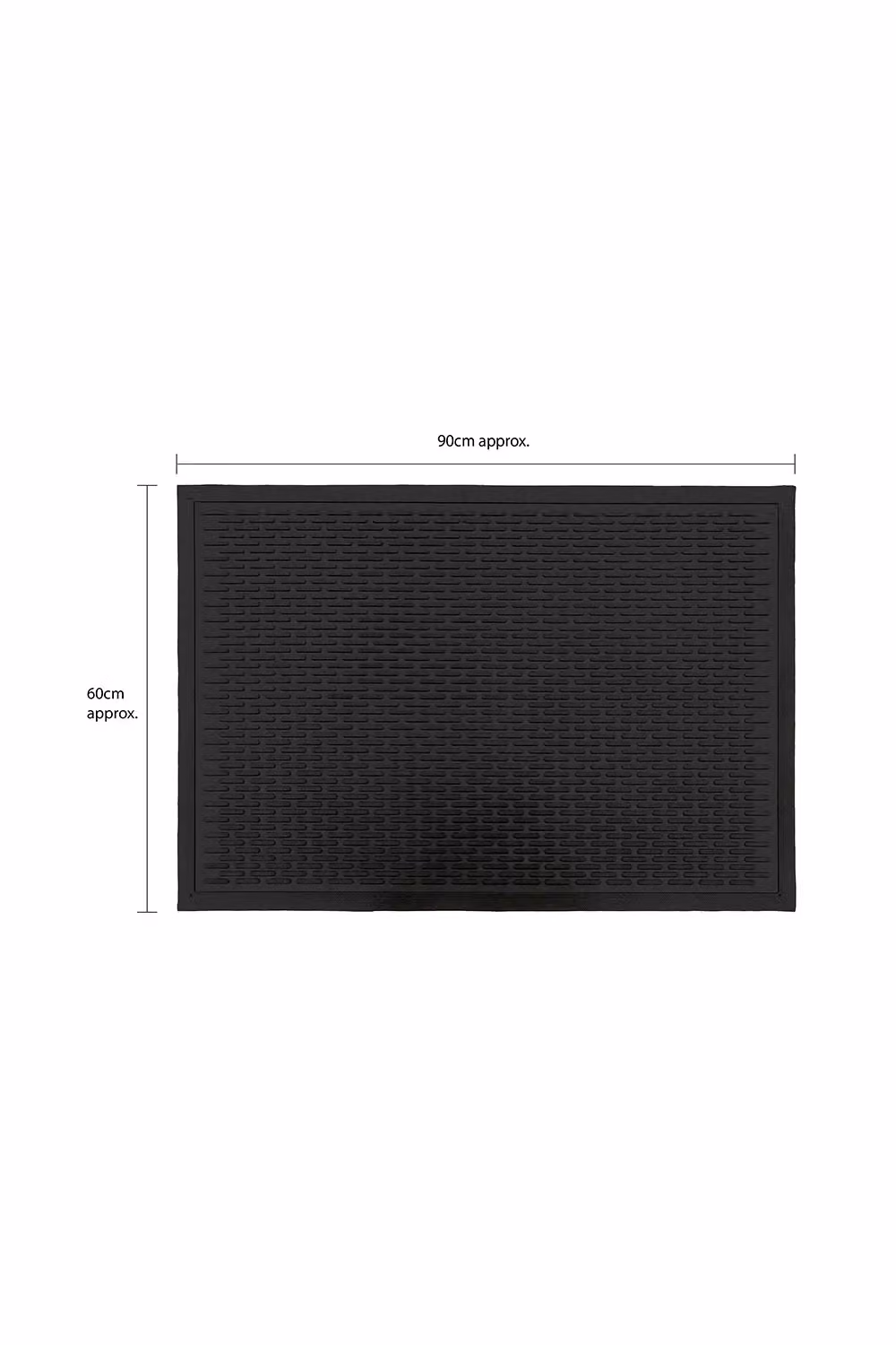 JVL Olympus Black Rubber Scraper Doormat, W: 60 cm, D: 90 cm – 4