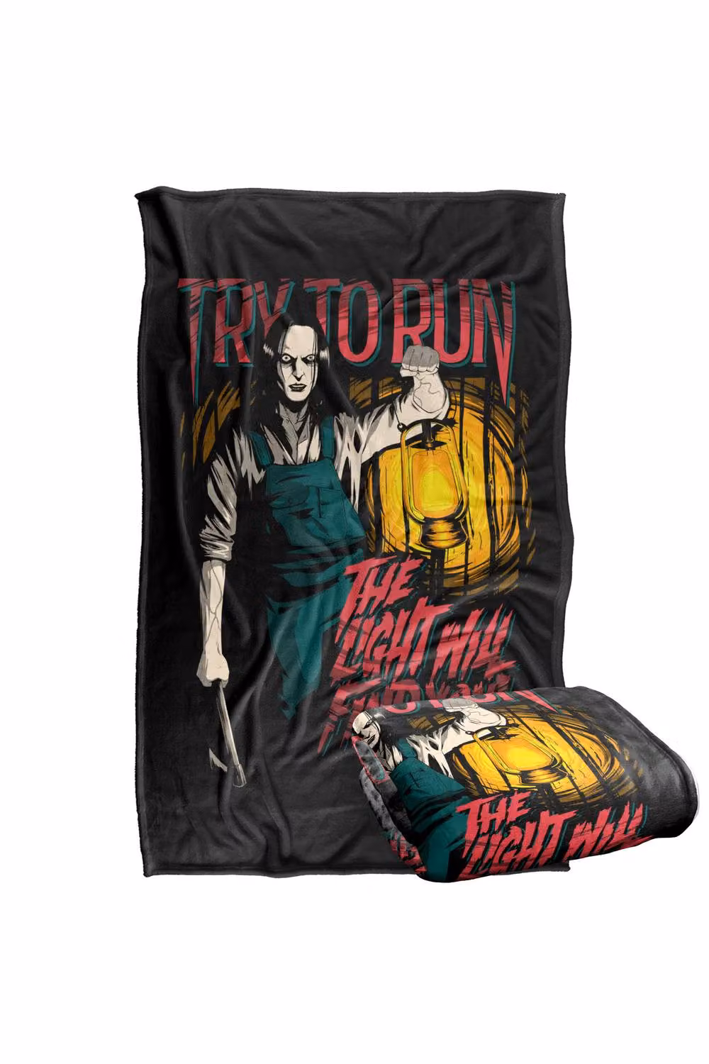 Warner Bros. The Conjuring Last Rites Try To Run Super Soft Silky Touch Fluffy Throw Blanket, Extra Large, Black and Multicolour – 2