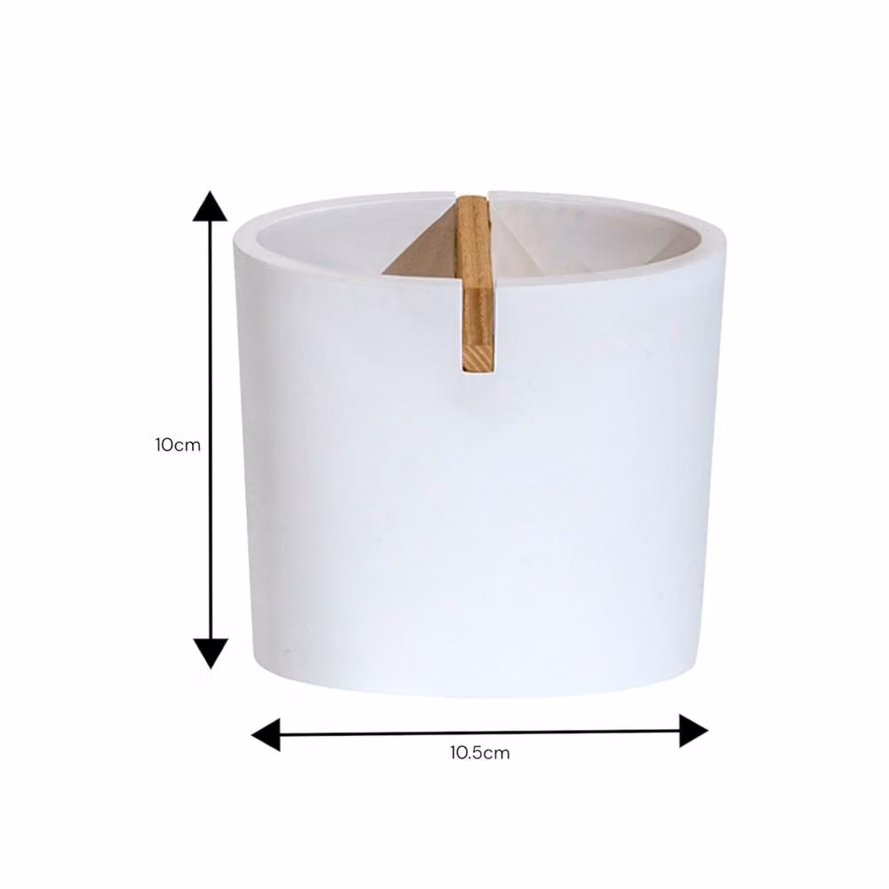 Showerdrape Sonata Bamboo Bathroom Accessory Set with Soap Dish and Toothbrush Holder in White – 2